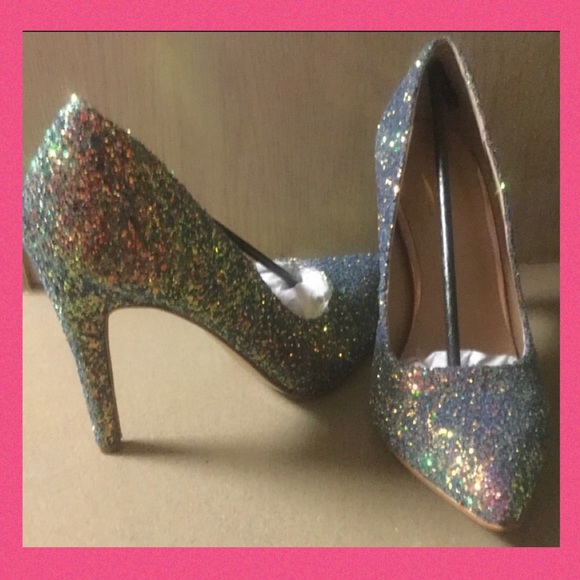 LAST 1❤️MULTI GLITTER POINTED TOE PUMPS/HEELS - Picture 2 of 8